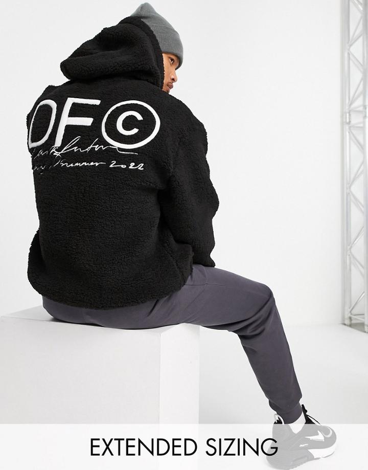 Asos Dark Future Oversized Hoodie With Back Logo Embroidery In Black
