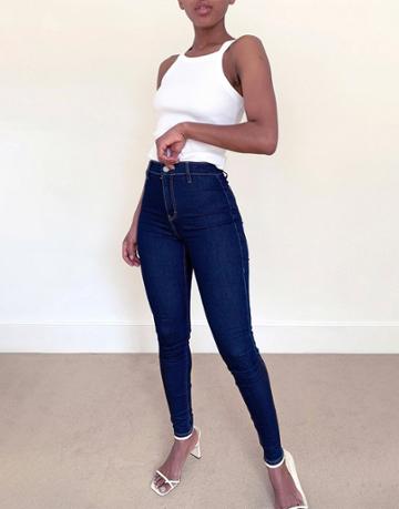 Topshop Joni Skinny Jeans In Indigo-blues