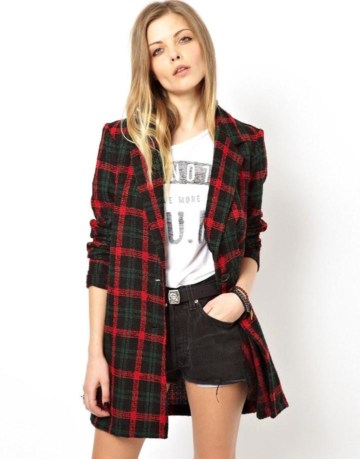 Asos Reclaimed Vintage Check Coat