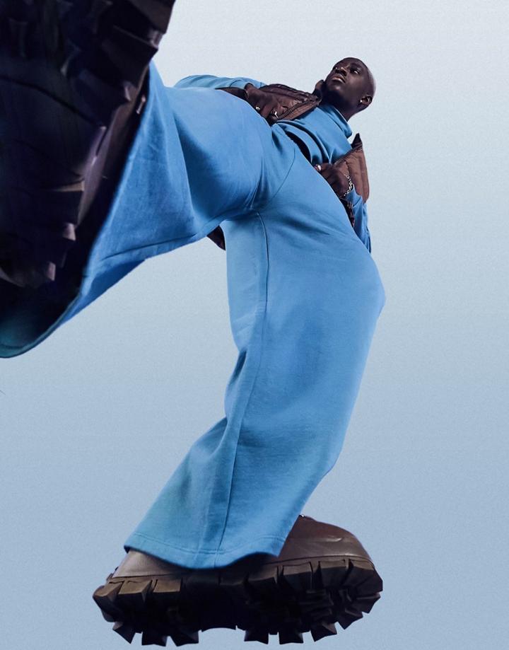 Asos Design Super Oversized Wide Leg Sweatpants In Blue - Part Of A Set-blues