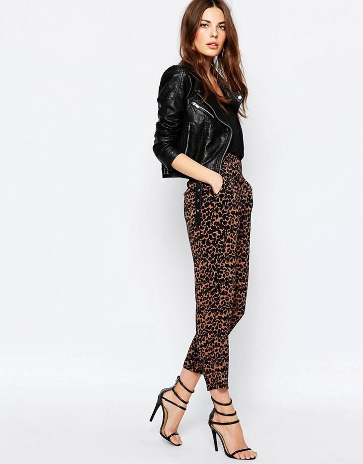 Selected Vanna Leopard Print Cropped Pant - Leopard Print