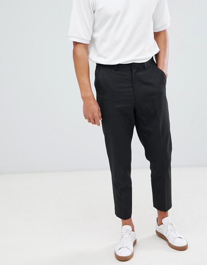 Asos Design Tapered Smart Pants In Charcoal - Gray