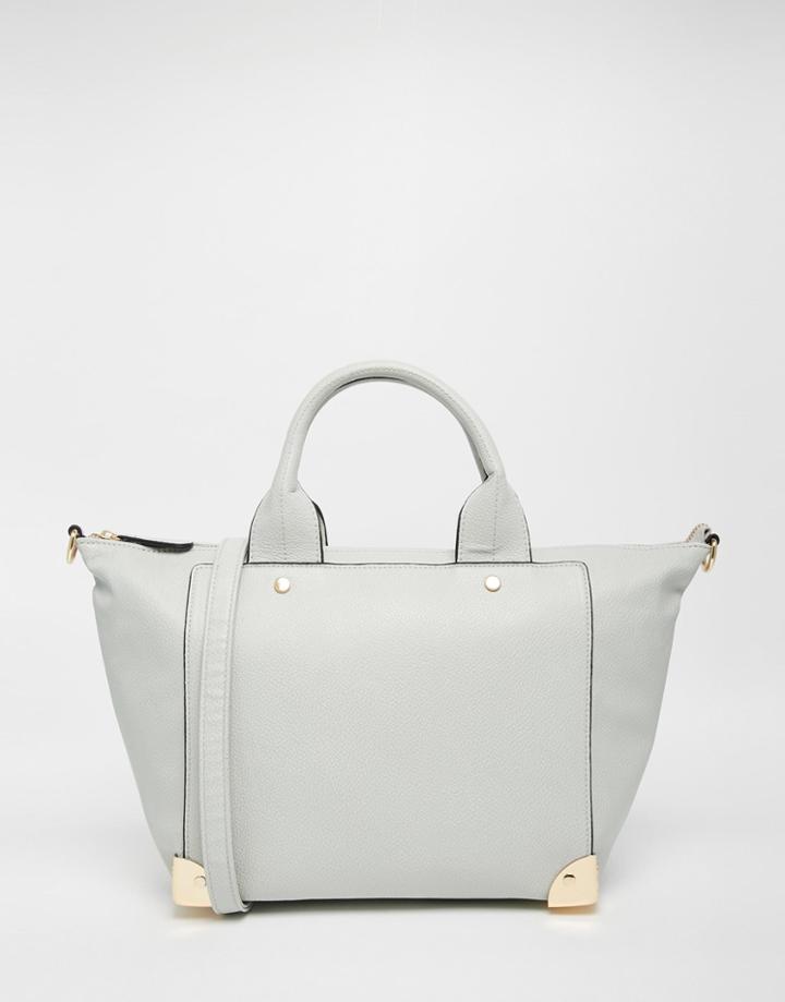 Asos City Bag With Metal Corners - Gray