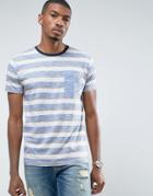 Brave Soul Retro Stripe T-shirt - Blue