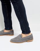 Silver Street Woven Loafers In Gray Suede - Gray