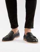 Frank Wright Woven Loafers In Black Leather - Black