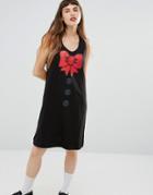Love Moschino Bow And Button Print Tank Dress - Black