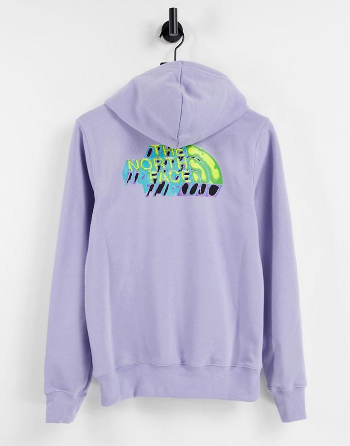 The North Face Distorted Half Dome Hoodie In Purple