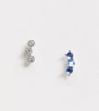 Kingsley Ryan 6mm Single Piercing Crystal Climber Earring Multipack X 2-silver