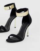 Asos Design Hydroid Barely There Heeled Sandals - Black