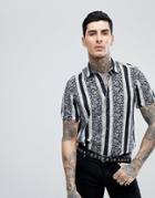 Asos Design Regular Fit Vintage Stripe Shirt - Black