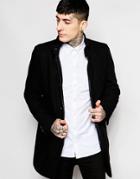 Lindbergh Coat With Funnel Neck - Black