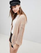 Brave Soul Japan Edge To Edge Cardigan - Beige