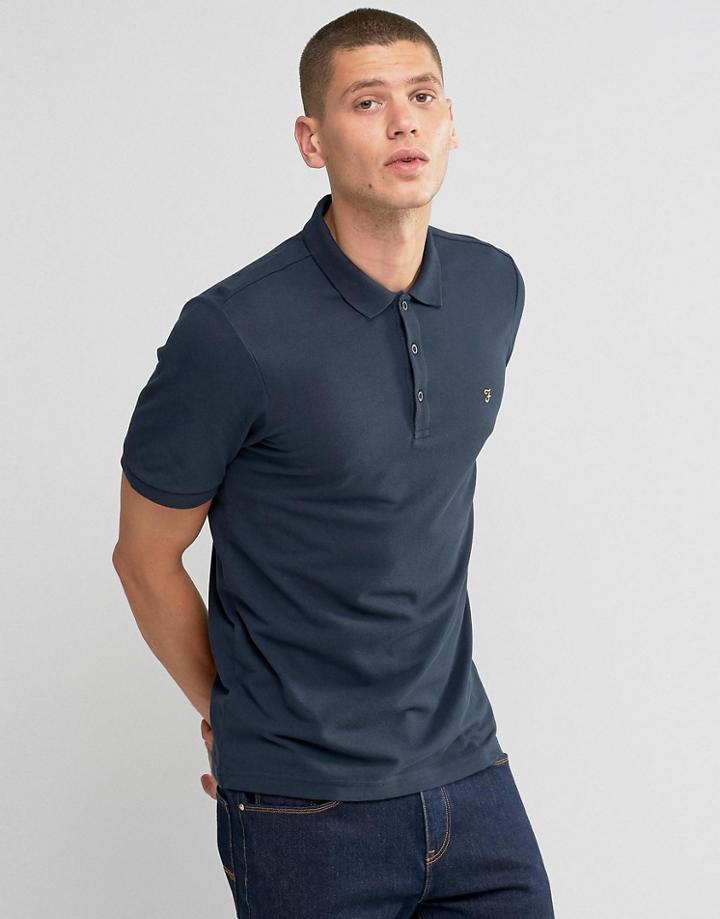 Farah Polo Shirt In Regular Fit In Navy - Navy