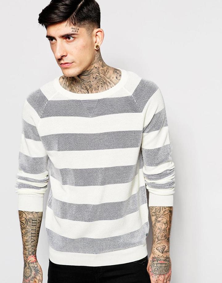 Scotch & Soda Sweater With Block Hoop In Blue - Blue