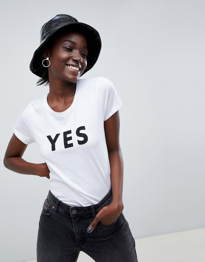 In Wear Fairfax Beaded Yes T-shirt - White