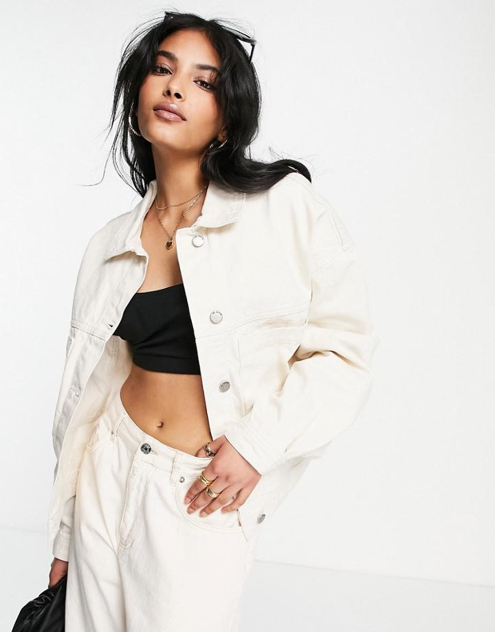 Dr Denim Tilly Denim Jacket In Ecru-white