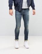 Asos Extreme Super Skinny Jeans In Dark Blue - Blue