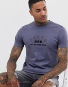 Asos Design T-shirt With Tokyo Chest Print - Gray