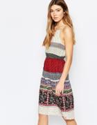 Diya Halter Neck Dress With Bead Detail - Multi
