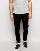 Asos Skinny Chinos In Cropped Length - Black