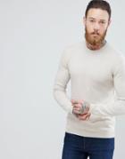 Asos Muscle Fit Sweater In Oatmeal - Beige