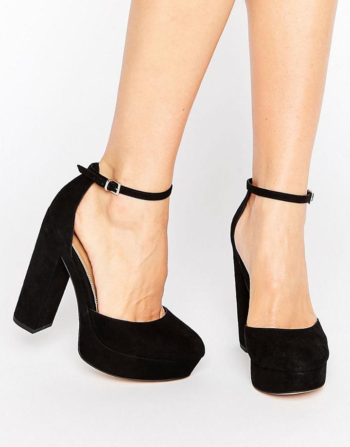 Asos Parody Platform Block Heels - Black