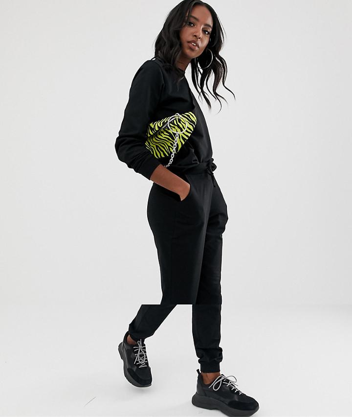 Asos Design Tall Tracksuit Ultimate Sweat / Jogger With Tie - Black