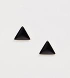 Kingsley Ryan Sterling Silver Black Triangle Stud Earrings - Silver