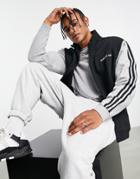 Adidas Originals Sprt Fleece Track Top In Black And Gray