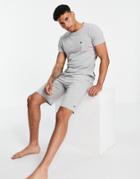 French Connection Sweatpants Set In Light Gray Melange And Marine-grey