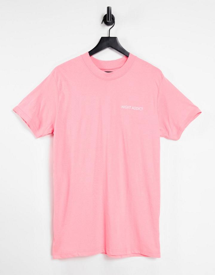 Night Addict Logo T-shirt In Pink