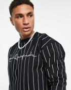 Karl Kani Originals Crew Sweatshirt In Black With White Pinstripe - Part Of A Set