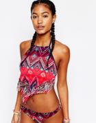 Bikini Lab Wanna Have Sun Fringe Scarf Bikini Top - Multi