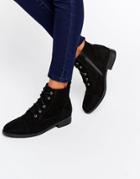 Head Over Heels By Dune Paola Black Lace Up Boots - Black