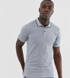 Le Breve Tall Tipped Slim Fit Polo Shirt-gray