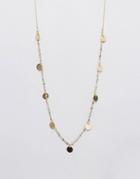 Orelia Bead And Coin Charm Necklace - Gold