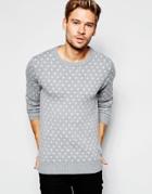 Esprit Jacquard Polka Dot Knitted Sweater - Light Gray