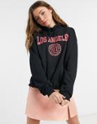 Aeropostale Los Angeles 87 Logo Hoodie In Black