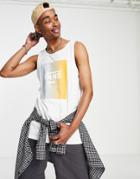 Vans Tank Top With Box Logo Chest Print In White