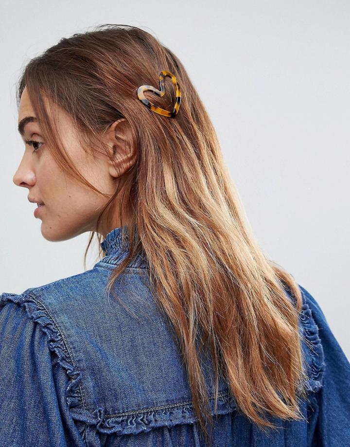Asos Tortoiseshell Heart Hair Clip - Multi