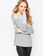 Madam Rage Sweater With Contrast Details - Gray