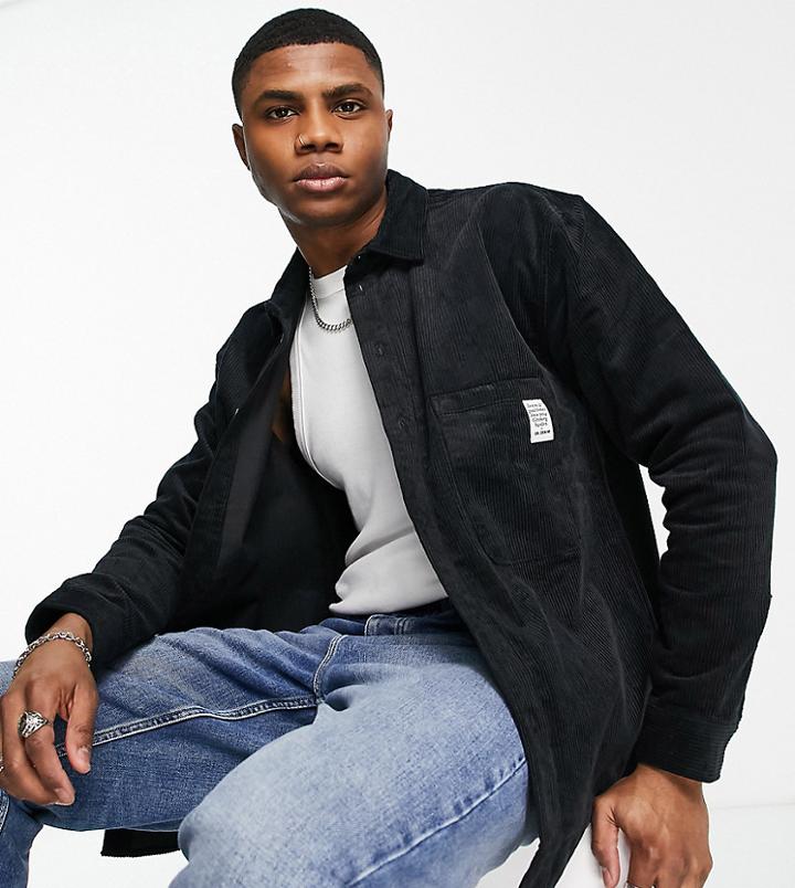 Dr Denim Cord Overshirt In Black