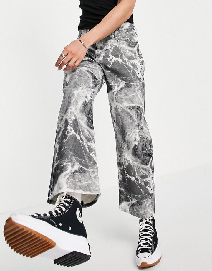 Jaded London Skate Jeans In Marble Gray-grey