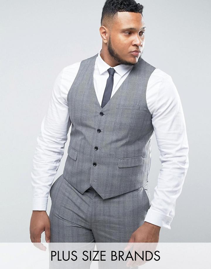 Harry Brown Plus Check Vest - Gray