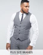 Harry Brown Plus Check Vest - Gray
