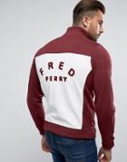 Fred Perry Slim Fit Embroidered Track Jacket Red - Red