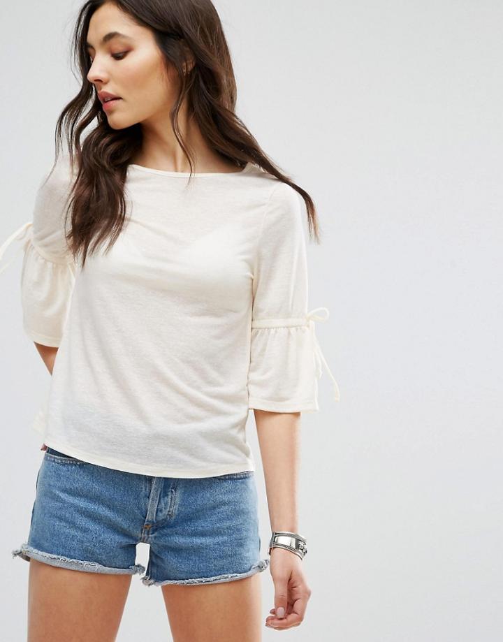 New Look Bell Sleeve Top - Cream