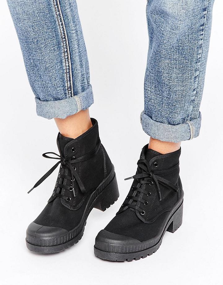 Asos Rene Lace Up Ankle Boots - Black