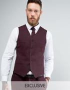 Noak Super Skinny Vest With Lux Tonal Print - Red